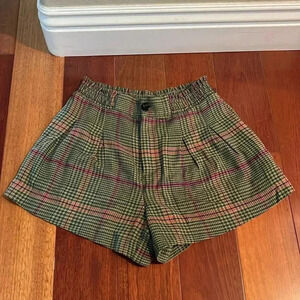 EUC Anthropologie Femme Plaid High Waist Librarian Academia Shorts Womens Size 4